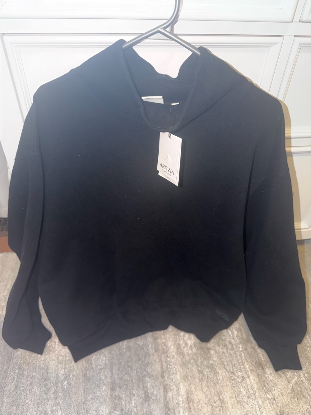 Aritzia Black Funnel Neck